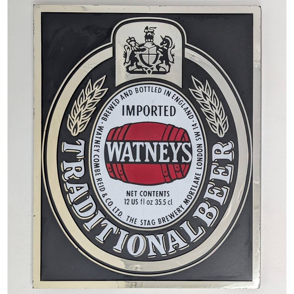 VTG Watneys Imported Red Barrel Beer England Plastic Sign Stand Or Wall Mount